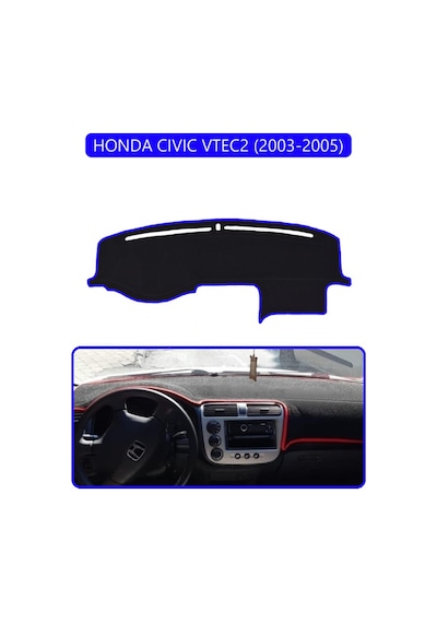 Honda Cıvıc Vtec2 2003-2005torpido Koruma Halısı Mavi Kenar