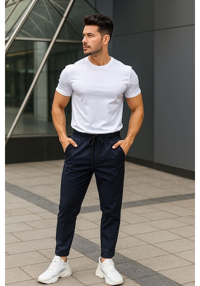 Rich Erkek Slim Fit Modern Kesim Jogger Eşofman Altı - Şık Ve Spor Bağcıklı Pantolon Çok Renkli