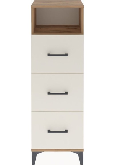 Arges Dolap Tek Raflı 3 Çekmeceli 44x30x134 Çam-aytaşı Çam