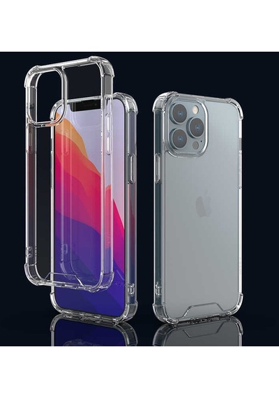 Noktaks - İphone 13 Pro Max Uyumlu Kılıf Şeffaf Koruyucu Nitro Anti Shock Silikon - Renksiz - T19180