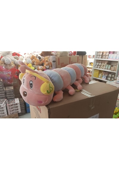 Oyuncak Peluş Pembe Tırtıl Uyku Arkadaşım 60 Cm Pelüş Çok Renkli