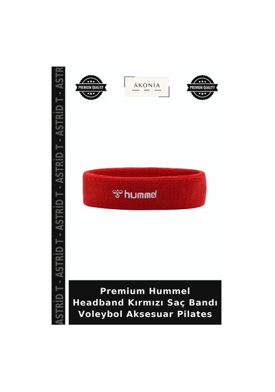 Premium Hummel Headband Kırmızı Saç Bandı Voleybol Aksesuar Pilates