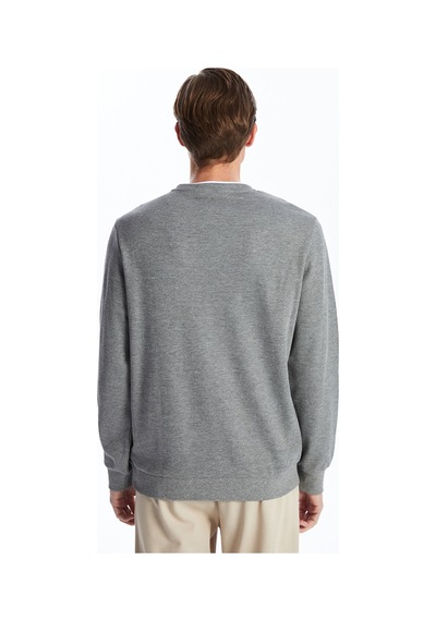 Lcwaıkıkı Classic Gri Bisiklet Yaka Uzun Kollu Erkek Sweatshirt