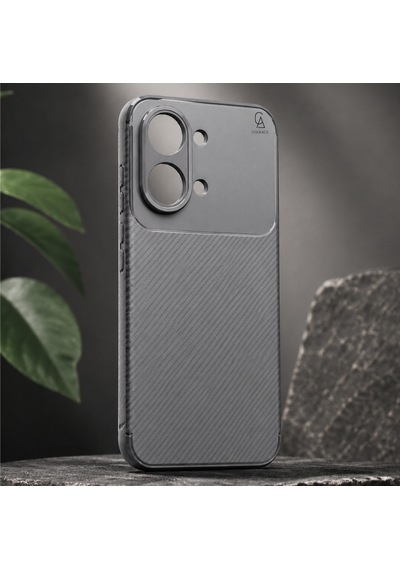 Xiaomi Poco X8 Pro Max Uyumlu Kılıf Karbon Tasarım Kamera Korumalı Silikon Telefon Kılıfı Kapak Gri