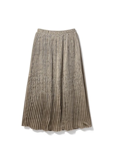 Eren Style Pileli Beli Lastikli Şifon Etek 95 Cm - 38-50 Vizon