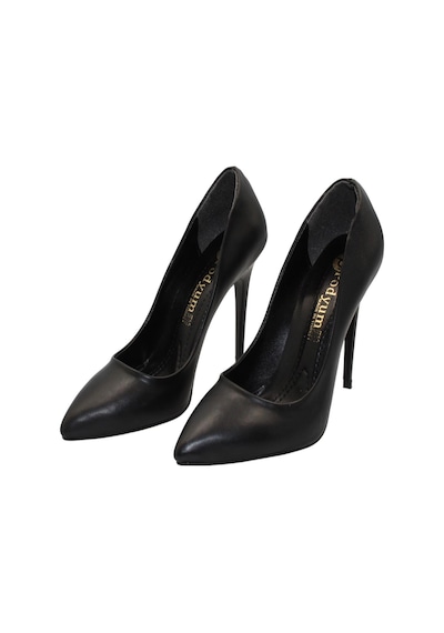 Celira Siyah Cilt Topuklu 10 Cm Kadın Stiletto Ayakkabı Siyah