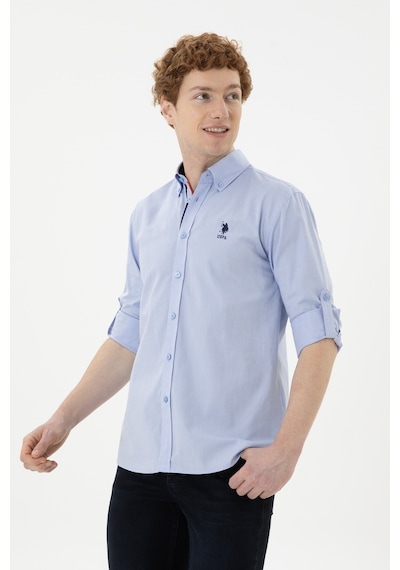 U.s. Polo Assn. Erkek Mavi Gömlek Desenli 50288312-vr036 Mavi