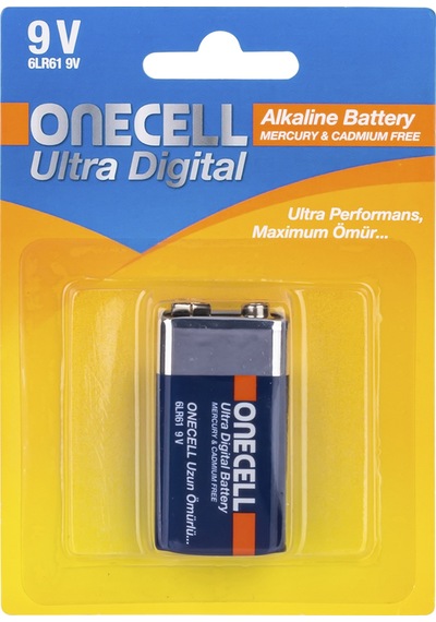 Onecell Ultra Dijital Alkalin 9V Pil