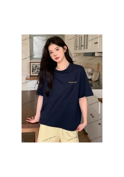 Tarzsokak Good Lucky Baskılı Oversize Kalıp Unisex T-shirt Mavi