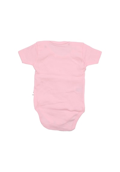 Bebegen Kız Bebek Çıtçıtlı Pembe Kısa Kol Body Zıbın Çok Renkli