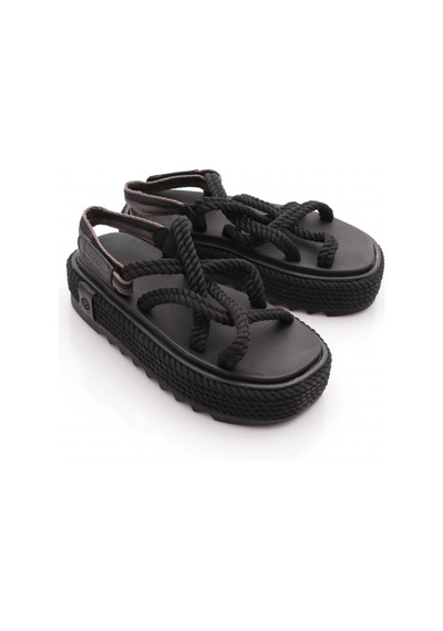 Nomadic Republic Chunky Platform Kadın Halat Sandalet Siyah