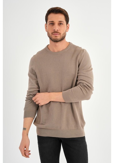 Alexander Gardi Alexandergardı Bisiklet Yaka Regular Fit Kazak E24-eze-03 Vizon