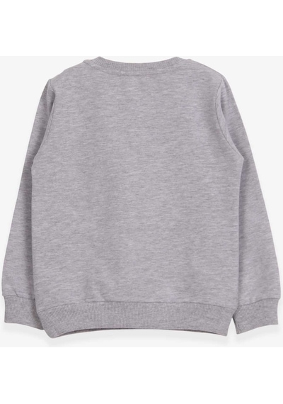 Breeze Kız Çocuk Sweatshirt Unicorn Baskılı 2-6 Yaş, Gri Melanj (550006073)