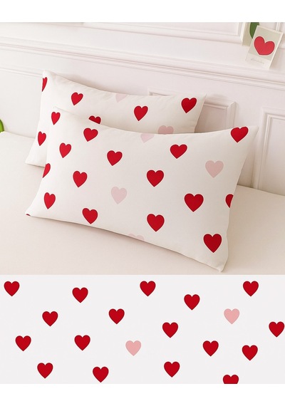 Lionas Desenli Pamuklu Kalpli Desen Yastık Kılıfı 2 Adet 50 X 70 Cm Beyaz