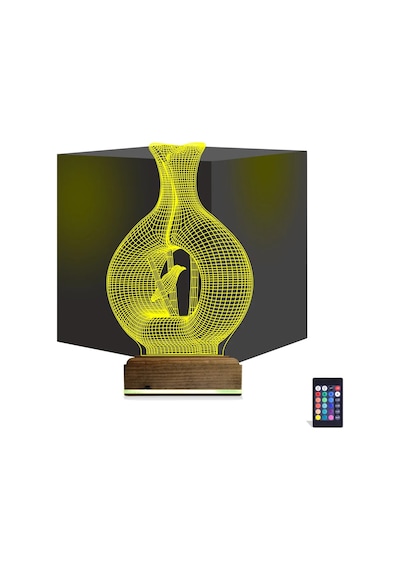 Luvivia Minimalist Vazo Kuş 3d Lamba - Masa Gece Lambası Şeffaf