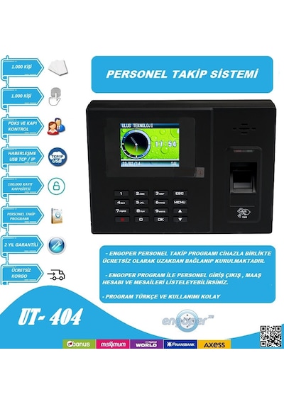 PARMAK İZİ KART VE ŞİFRELİ PERSONEL TAKİP SİSTEMİ KURULUM DAHİL