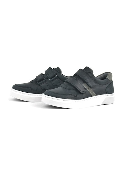 Hakiki Deri Siyah Cırtlı Erkek Çocuk Sneaker
