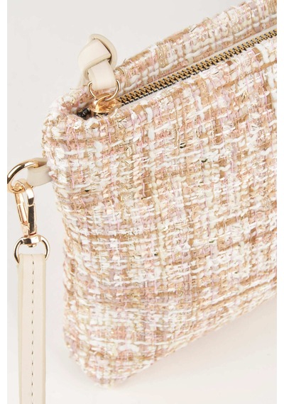Vivaq Kadın Bellis Tweed Krem-pudra Astarlı Bilek Askılı Portföy El Ve Clutch Çanta Krem Pudra