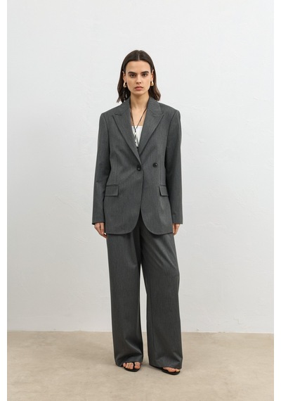 Antioch Kruvaze Kadın Blazer Gri
