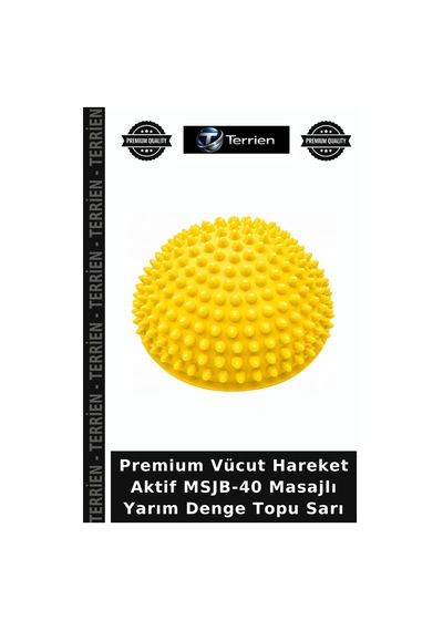 Premium Vücut Hareket Aktif Msjb-40 Masajlı Yarım Denge Topu Sarı