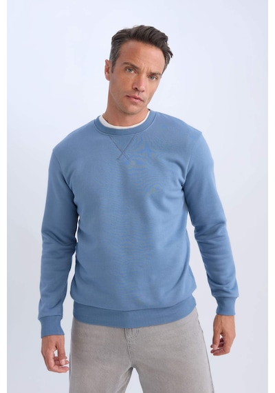 DeFacto Regular Fit Bisiklet Yaka Kalın Basic Düz Sweatshirt T3777AZ25SPIN195