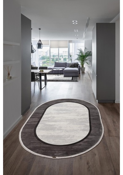 Trend 4101 Gri Oval Akrilik Pamuk Yumuşak Modern Mutfak Yatak Odası Salon Oturma Odası Halısı-1079 Gri - Füme Trend 4101 Gri Oval Akrilik Pamuk Yumuşak Modern Mutfak Yatak Odası Salon Oturma Odası Halısı-1079 Gri - Füme