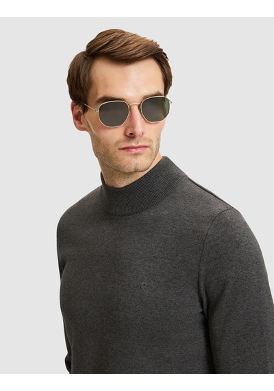Pierre Cardin Koyu Gri Melanj Slim Fit Basic Kazak 50331459-vr128