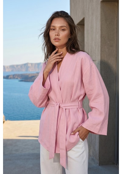 Kadın Kuşaklı Kimono 1177 Pembe