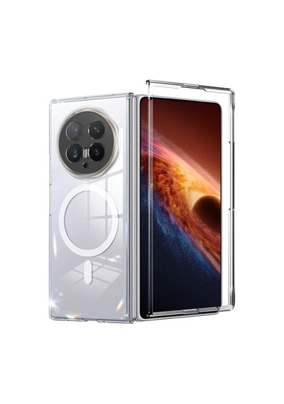 Caseonn Honor Magic V6 Kılıf Magsafe Özellikli Sararmaz Kristal Sert Kapak Şeffaf