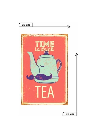 Time To Drink Tea Retro Vintage Drtr0126 Ahşap Mdf Tablo