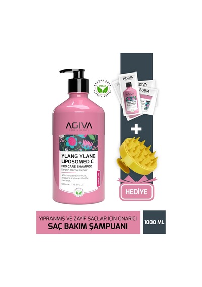 Ylang Ylang&lipozomed C Yıpranmış Ve Zayıf Saçlar İçin Onarıcı Şampuan 1000ml-vegan Tüm Saç Tipleri