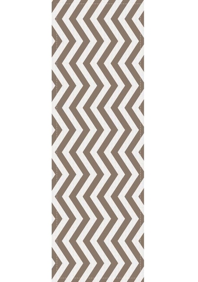 Kahverengi Zigzag Desenli Premium Masa Örtüsü Runner Rnr138n11