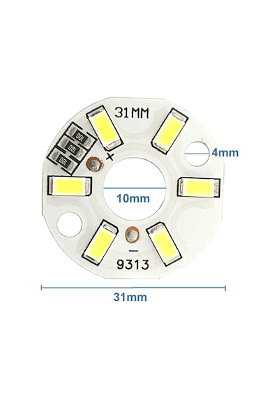 5730 5v 3w 31mm Beyaz Led Modül Aluminyum Pcb 6 Led Lamba Aydınlatma Işık
