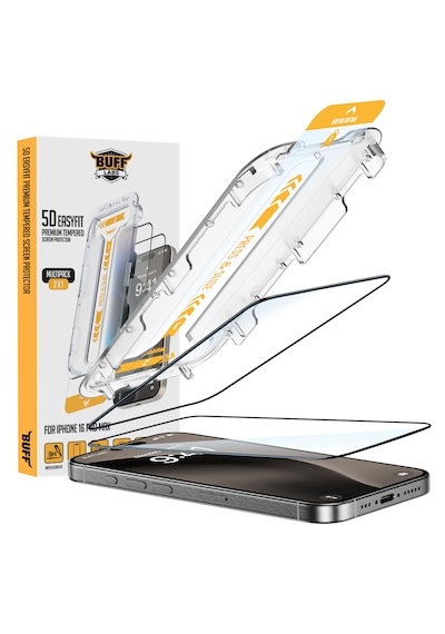 Buff Apple Uyumlu   iPhone 16 Pro Max 5d Easyfit 2 Adet Ekran Koruyucu