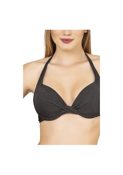 Endeep Kadın Balenli Destekli Yüksek Bel Bikini Takımı Siyah