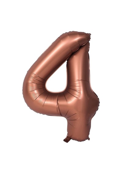 4 Rakam Çikolata Kahve Folyo Balon 40 İnç 100 Cm
