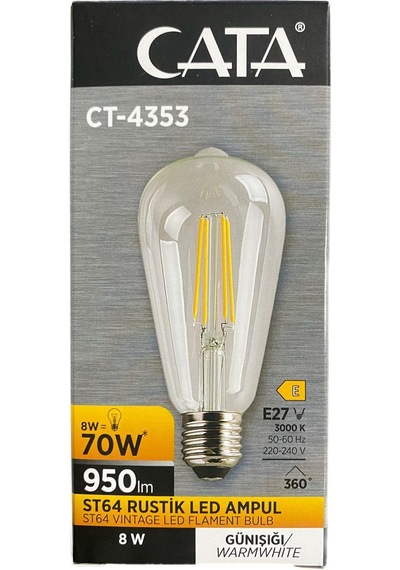 Cata Ct 4353g 8w Rustik Led Ampul Armut Günışığı