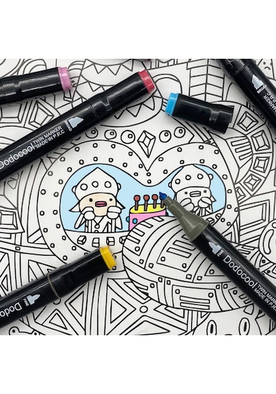 Dodocool 60 Li Çift Uçlu Touch Marker Art Tasarım Kalem Seti İthal Ürün