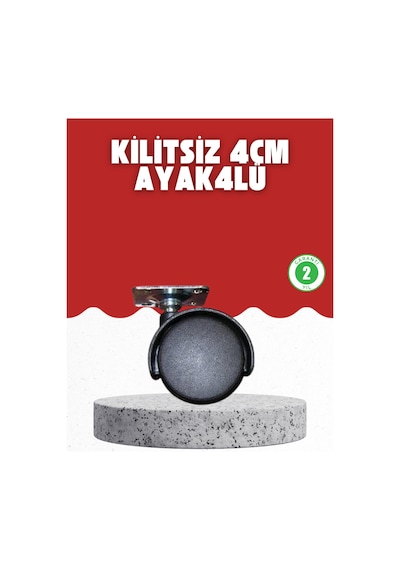 4 Cm Kilitsiz Tekerlek Ayak Seti Zemin Koruyucu Çok Renkli