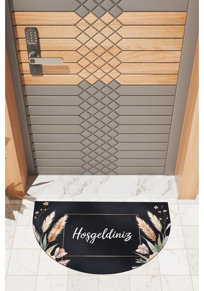 Rugmood Modern Dijital Paspas Çiçekli Hoşgeldiniz Kapı Önü Paspası Çok Renkli