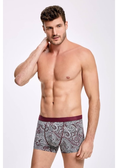 İlke İç Giyim Erkek Şal Desen Modal Boxer Bordo 2xl