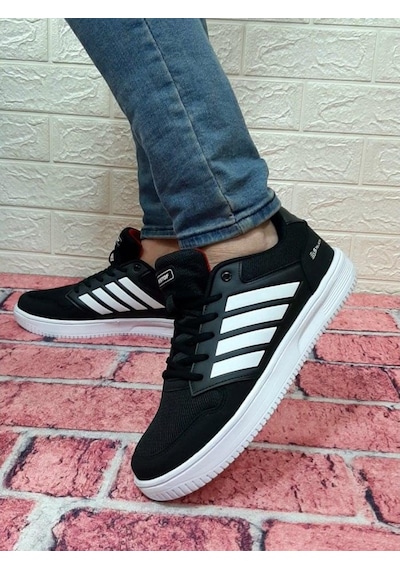 Bestof 074 Siyah Sneaker Düz Taban Hafif Rahat Spor Çift Ayakkabı - 538999583