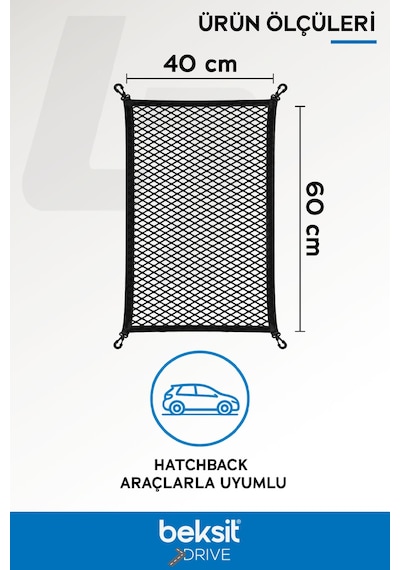 Drıve Bagaj Sabitleme Filesi Fiat Egea Uyumlu 40x60