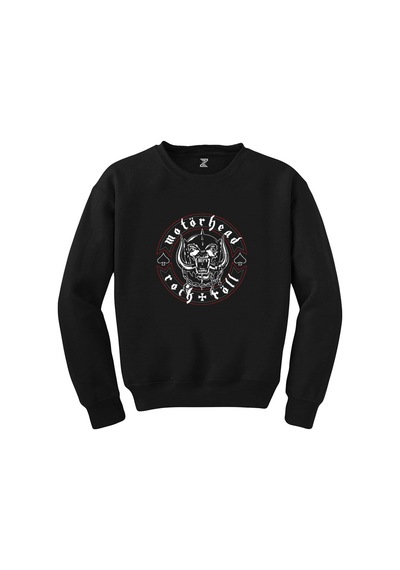 Motörhead Rock n Röll Siyah Sweatshirt Beyaz