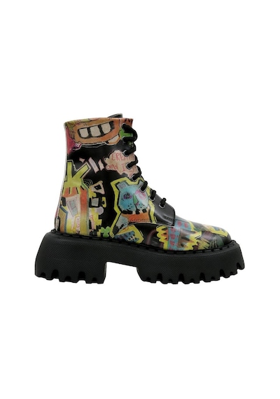 Kadın Vegan Deri Siyah Uzun Bot - Human Inspo Tasarım Multicolor