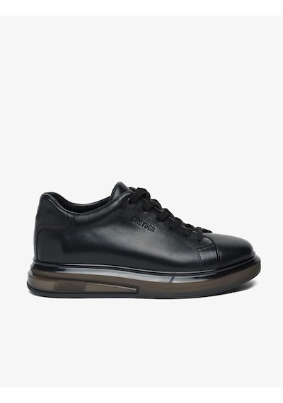 Greyder 64650 6y Siyah Hakiki Deri Erkek Sneaker Deri Spor Ayakkabı Siyah