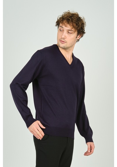 Woolen World Erkek V Yaka Uzun Kollu Yün Kazak 3022 Mürdüm Mürdüm Woolen World Erkek V Yaka Uzun Kollu Yün Kazak 3022 Mürdüm Mürdüm