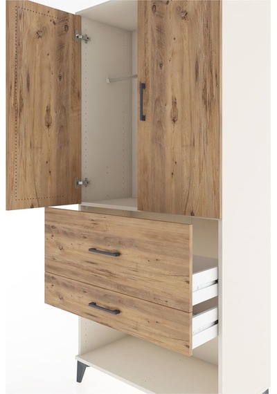 Hyperion Dolap Tek Raflı 2 Çekmeceli Tek Askılı 88x44x195 Ayt... Aytaşı