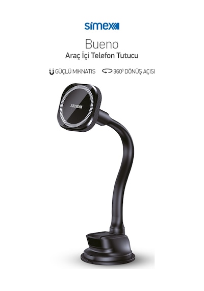 Simex Magsafe Mıknatıslı Araç İçi Telefon Tutucu ve Torpido Uyumlu 360° Döner ST-211