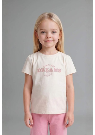 Defacto %100 Pamuk Desenli 2li Kısa Kollu Pijama Takımı Kız Bebek I1005a526aubg285 Bej-bg285